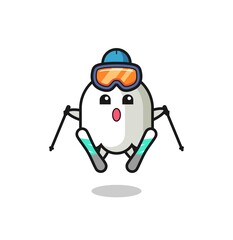 ghost mascot character as a ski player