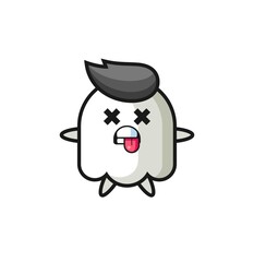 character of the cute ghost with dead pose