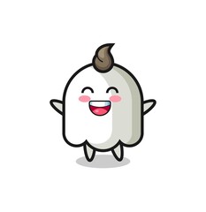 happy baby ghost cartoon character