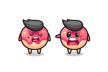illustration of the argue between two cute doughnut characters