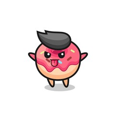 naughty doughnut character in mocking pose