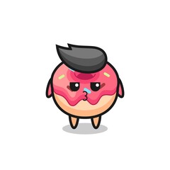 the bored expression of cute doughnut characters