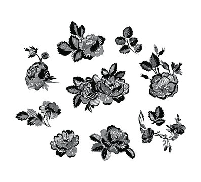 lace flower, bouquet, vector illustration