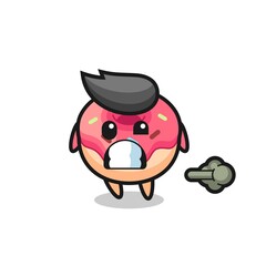 the illustration of the doughnut cartoon doing fart