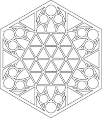 Rose Window, Fig. 23, hexagonal 1, base, triangular 2, framework