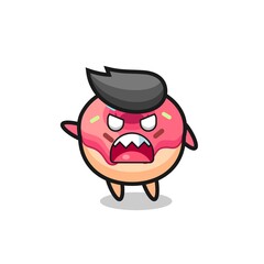 cute doughnut cartoon in a very angry pose