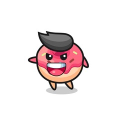 doughnut cartoon with very excited pose