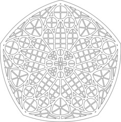 Rose Window, Fig. 23, pentagonal 1, triangular 2, framework
