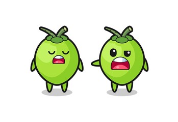 illustration of the argue between two cute coconut characters