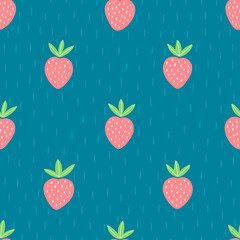 Seamless pattern with colorful fruits for textile design. Summer background in bright colors. Hand-drawn trendy vector illustration.