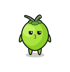 the bored expression of cute coconut characters