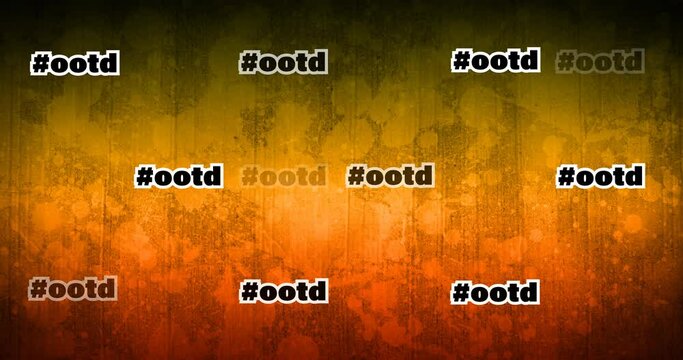 Animation of ootd text repeated on orange background