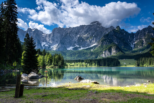 Beautiful lake at Tarvis North Italy