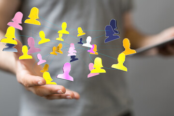 videoconference group of people talking in social network