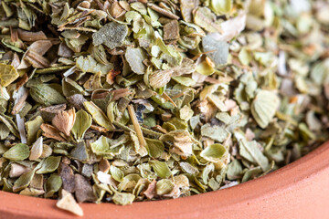 Dried oregano leaves, food ingredient