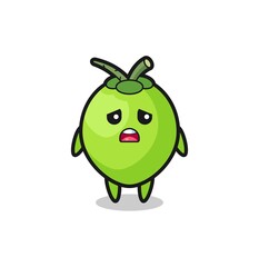 disappointed expression of the coconut cartoon