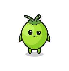 coconut cartoon with an arrogant expression