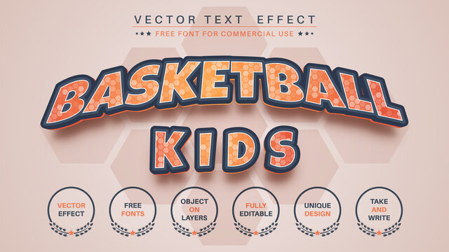 Basketball Kids - Editable Text Effect, Font Style