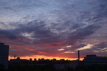 sunset over the city