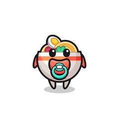 baby noodle bowl cartoon character with pacifier