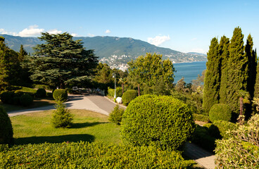 The park around the royal palace in Livadia. Yalta, Crimea.