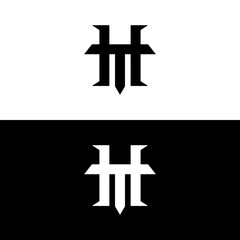 Fototapeta premium Simple Vector Logo Design Monogram Initial Letter T and H Minimalist