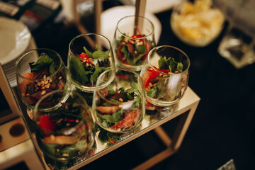 open buffet in the summer garden