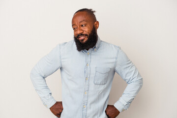 African american man with beard isolated on pink background dreaming of achieving goals and purposes
