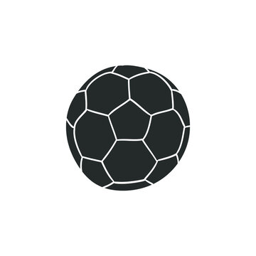 Soccer Ball Icon Silhouette Illustration. Sport Vector Graphic Pictogram Symbol Clip Art. Doodle Sketch Black Sign.