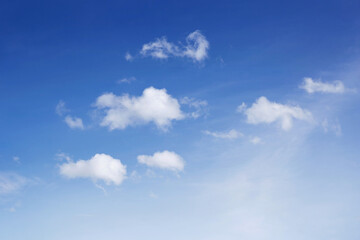 Blue sky with clouds Many beautiful white