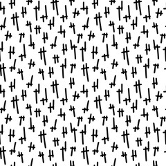 Hand drawn black and white seamless pattern. Modern stylish texture. Good for wrapping, textile, fabric, wallpaper. Vector