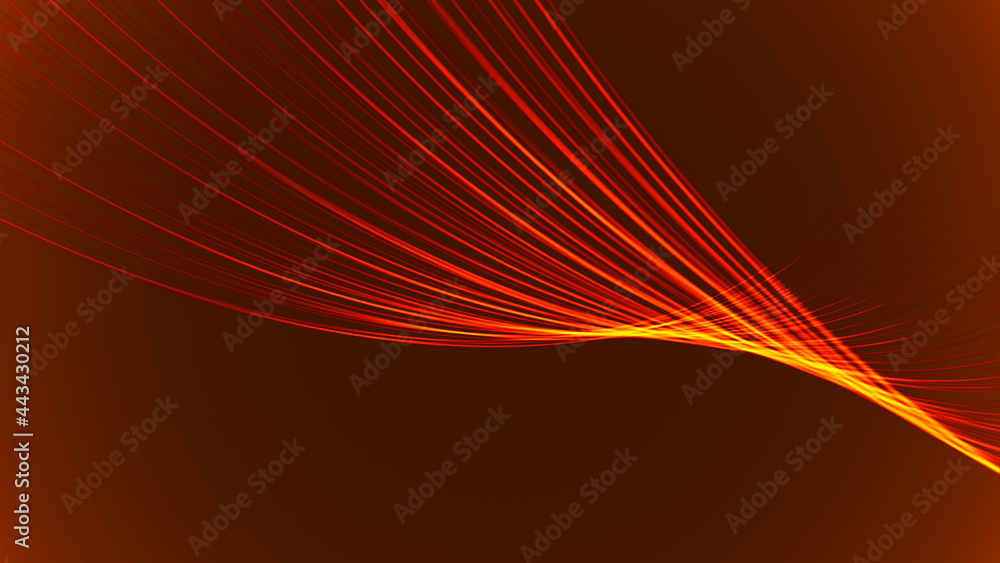 Poster Abstract background with a dinamic wave. Big data. Network connection structure. 3D rendering.