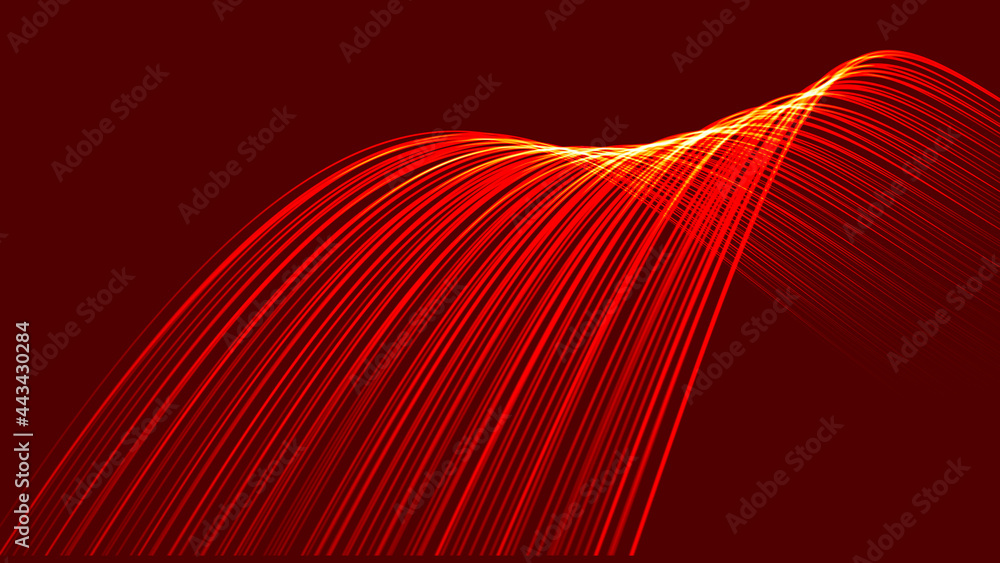 Poster Abstract background with a dinamic wave. Big data. Network connection structure. 3D rendering.