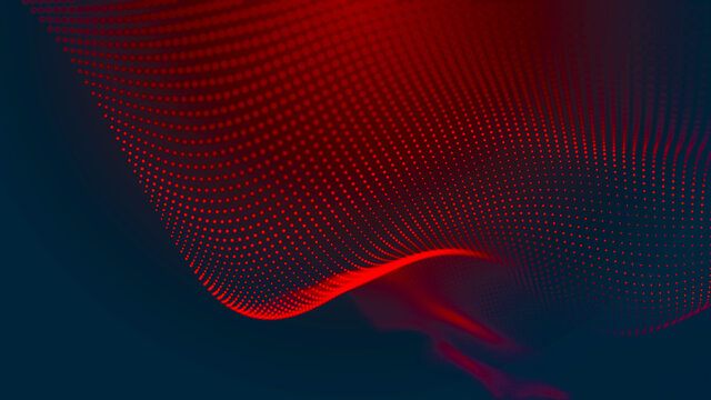 Abstract background with a dinamic wave. Big data. Network connection structure. 3D rendering.