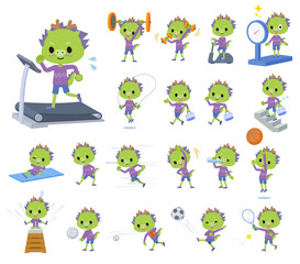 エクササイズやスポーツに関する龍の男の子のセット