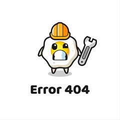 error 404 with the cute fried egg mascot