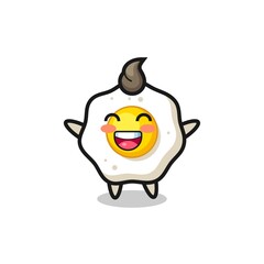 happy baby fried egg cartoon character