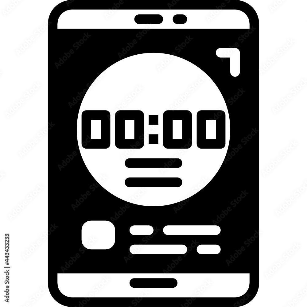 Poster alarm clock solid line icon