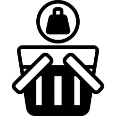 shopping basket solid line icon