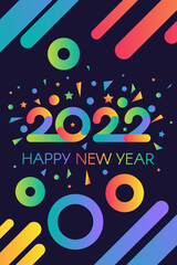 Stylish happy new 2022 year template