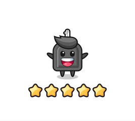 the illustration of customer best rating, car key cute character with 5 stars