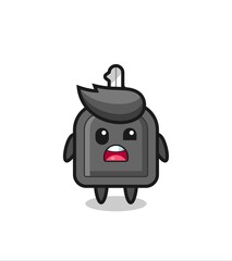the shocked face of the cute car key mascot