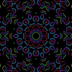 Floral pattern design with black background.