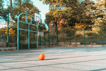 Fotobehang basketball hoop and ball © desiree