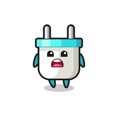 electric plug illustration with apologizing expression, saying I am sorry