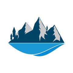 Mountain icon vector logo illustration design