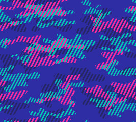
Purple trendy digital camouflage, vector geometric seamless pattern, stylish design. Abstraction