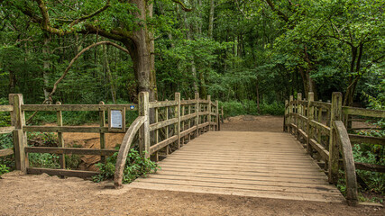 Pooh Bridge located in the One Hundred Acre woods in the stories by AA Milne of Christopher Robin and Winnie the Pooh .