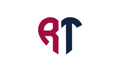 Monogram R and T letter mark logo design Luxury, simple, minimal, and elegant RT logo design.
