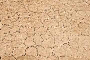 The texture of very dry and cracked earth. Drought or lack of water concept.